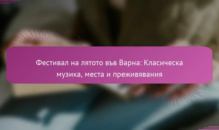 Фестивал на лятото във Варна: Класическа музика, места и преживявания