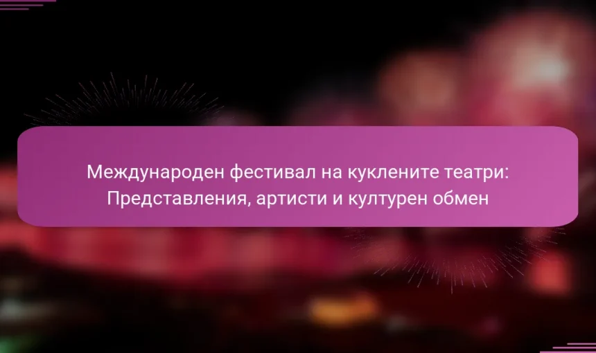 Международен фестивал на куклените театри: Представления, артисти и културен обмен
