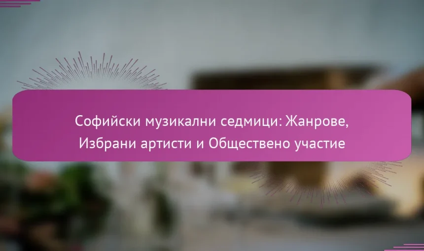Софийски музикални седмици: Жанрове, Избрани артисти и Обществено участие