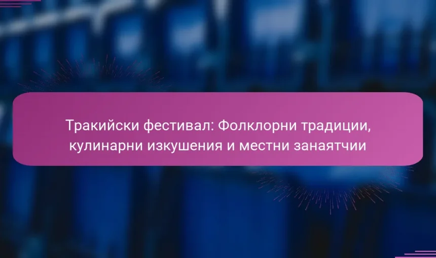 Тракийски фестивал: Фолклорни традиции, кулинарни изкушения и местни занаятчии