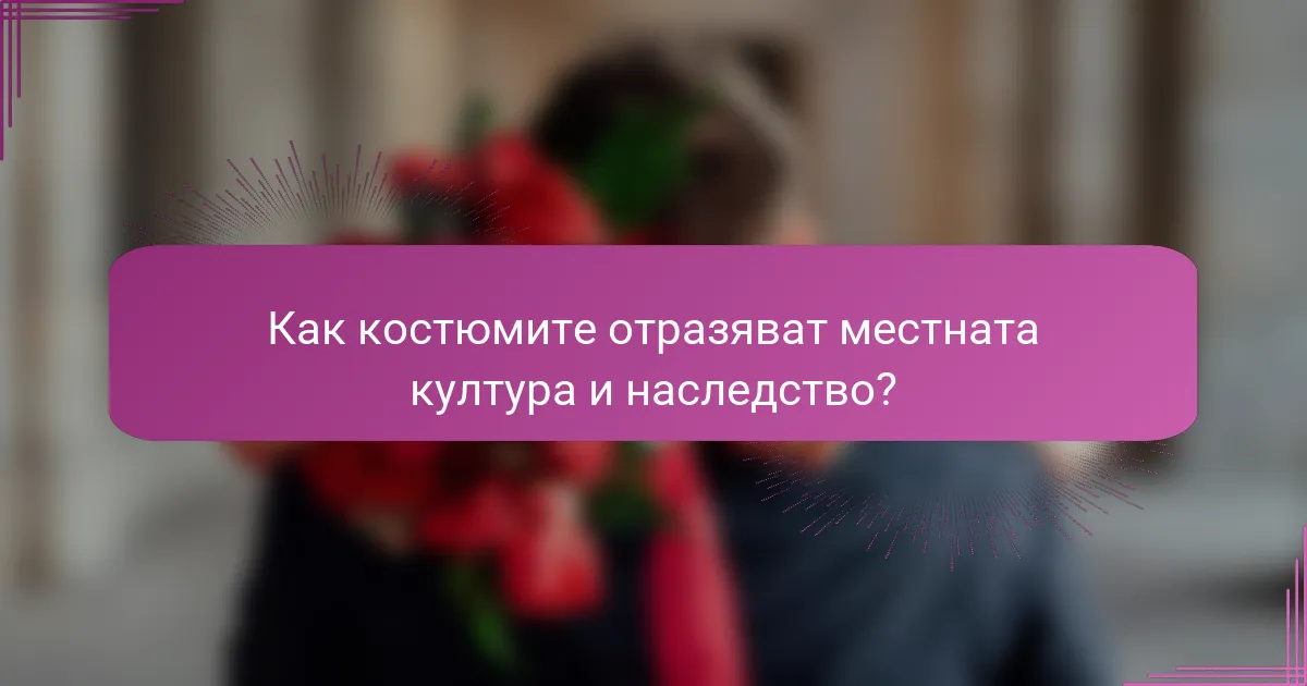 Как костюмите отразяват местната култура и наследство?